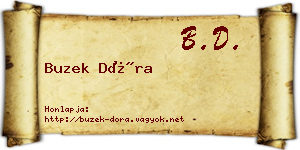 Buzek Dóra névjegykártya